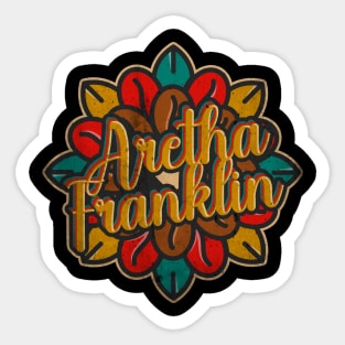 Aretha Franklin Floral Sticker